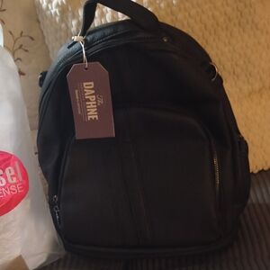Damsel In Defense (NWT) "The Daphne" Black Synthetic Leather Backpack